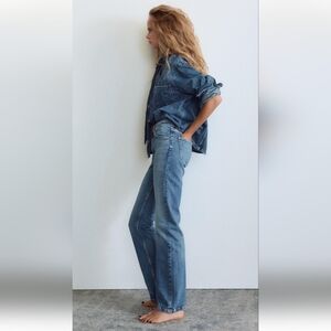 Zara Straight Blue Denim Jeans NWT